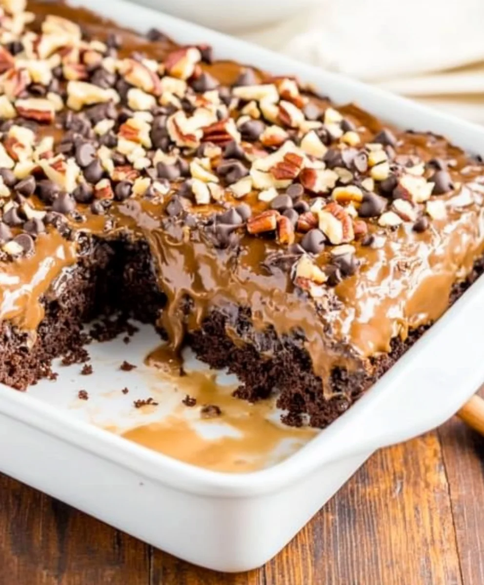 German Chocolate Poke Cake
