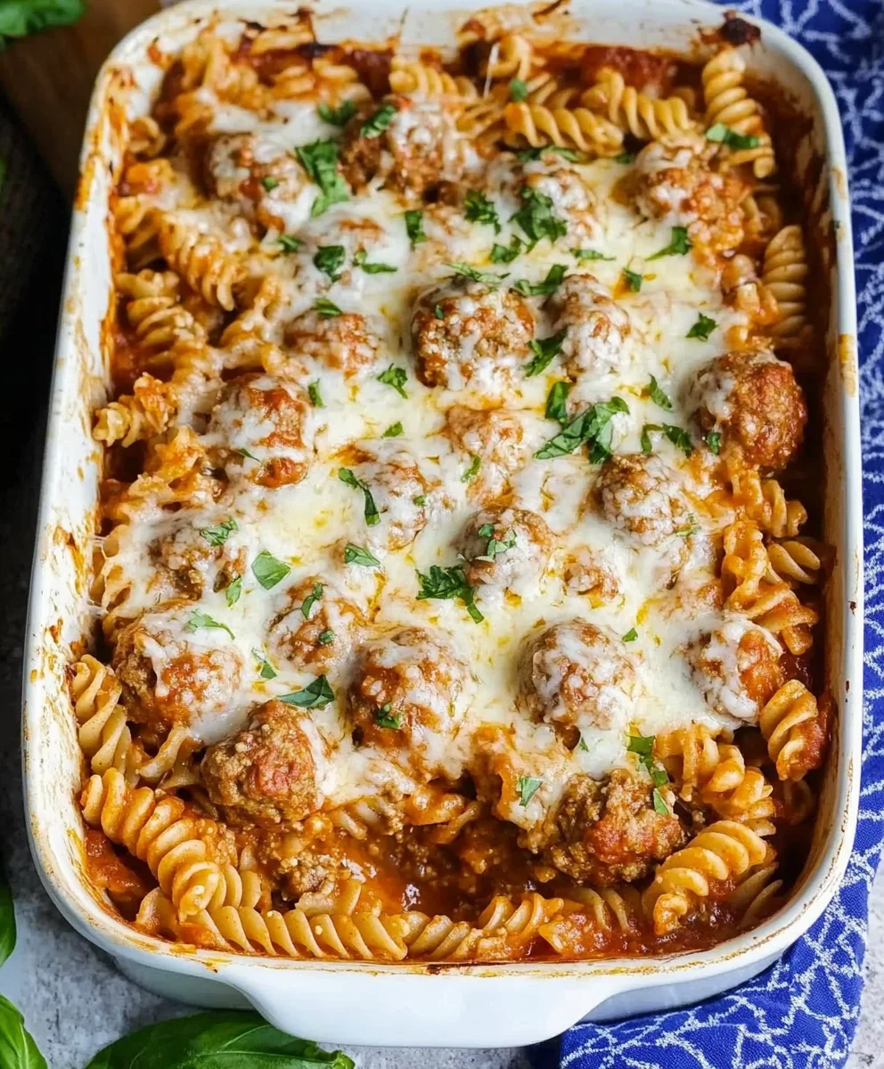 Dump and Bake Meatball Casserole
