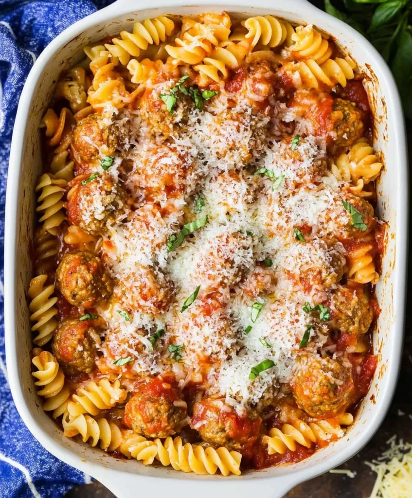 Dump and Bake Meatball Casserole