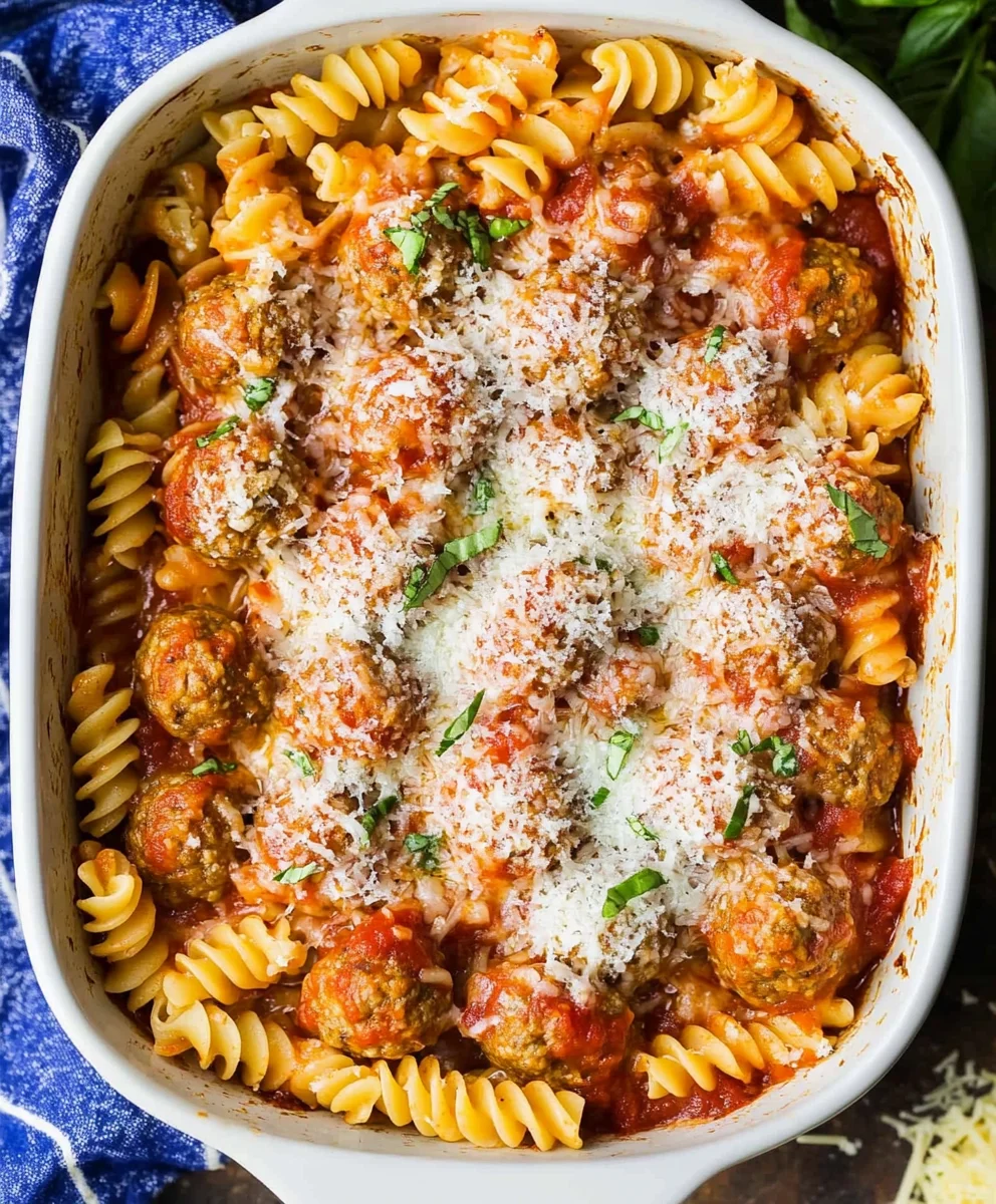 Dump and Bake Meatball Casserole