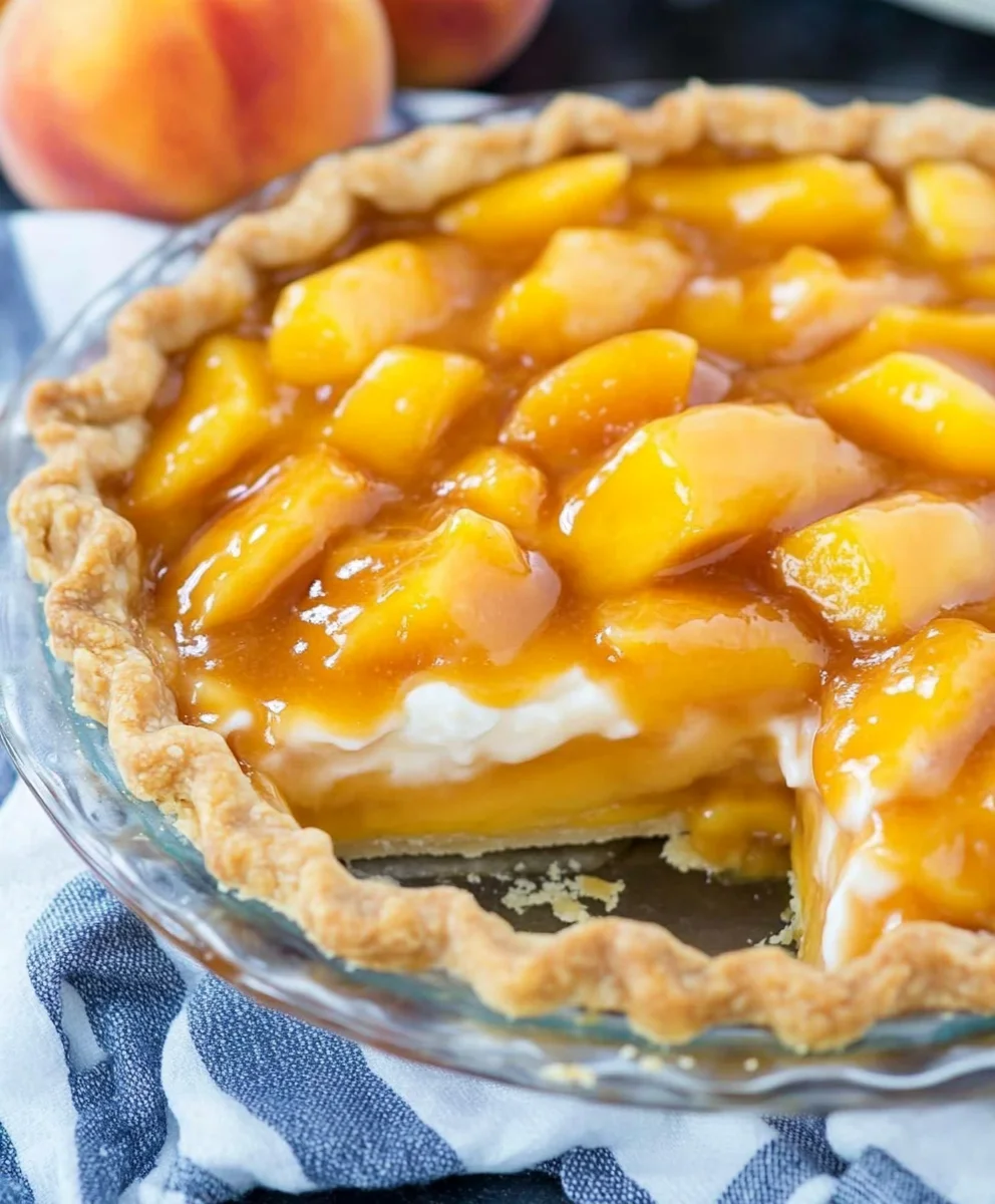 Fresh Peach Pie with Cream Cheese Filling
