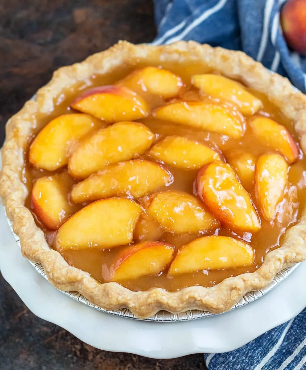 Fresh Peach Pie with Cream Cheese Filling
