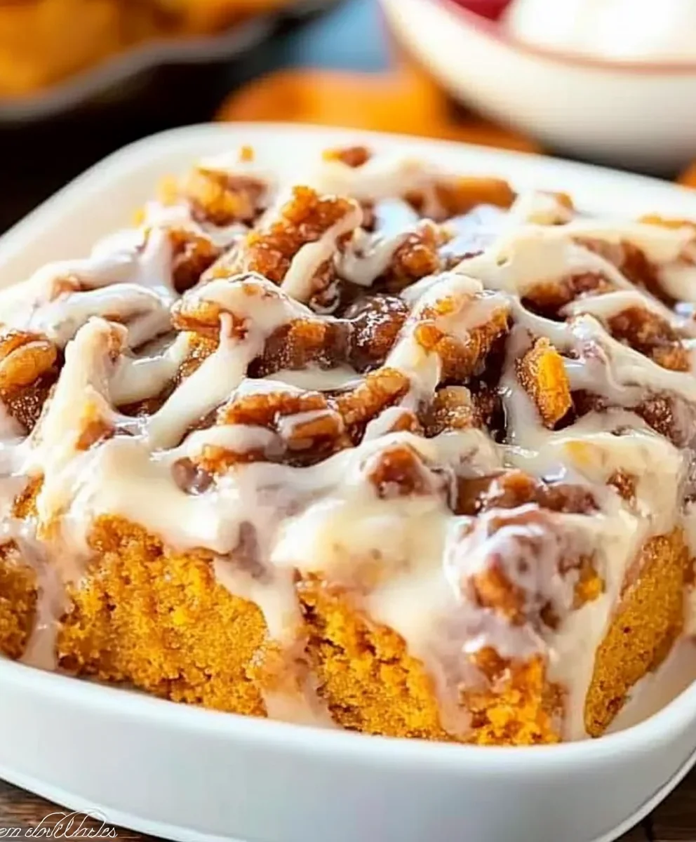 Sweet Potato Cinnamon Roll Cake