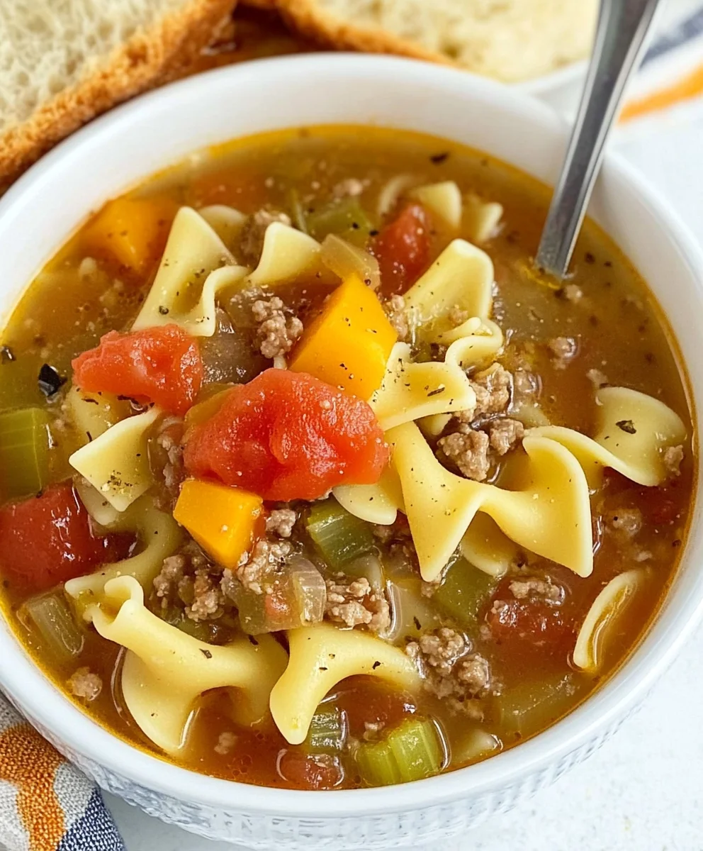 Hamburger Noodle Soup