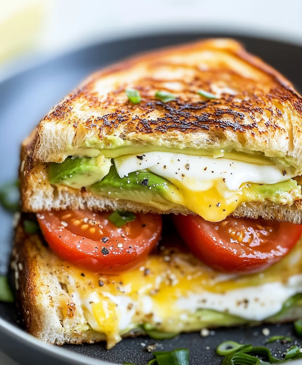 Avocado, Mozzarella, and Tomato Grilled Cheese