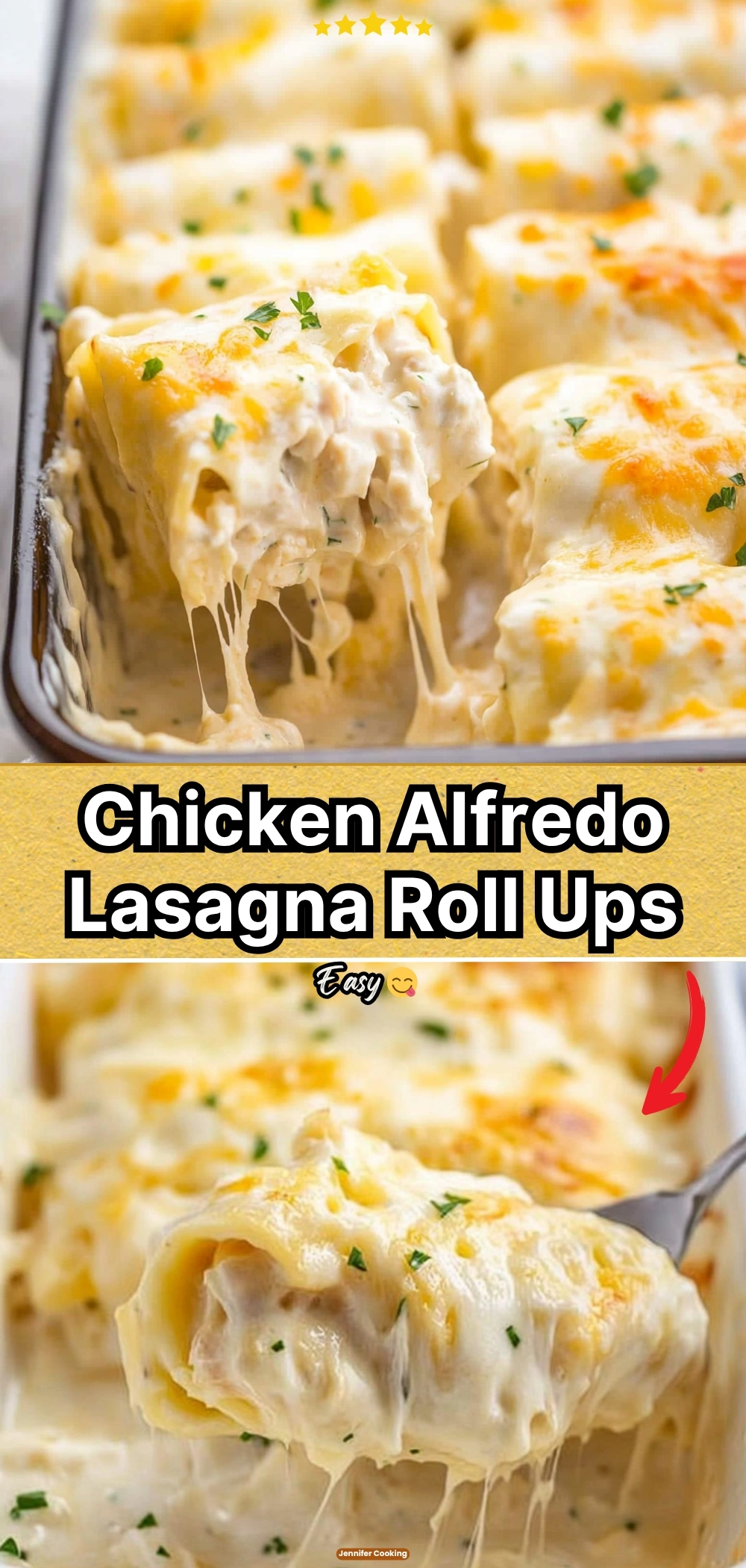 Chicken Alfredo Lasagna Roll Ups