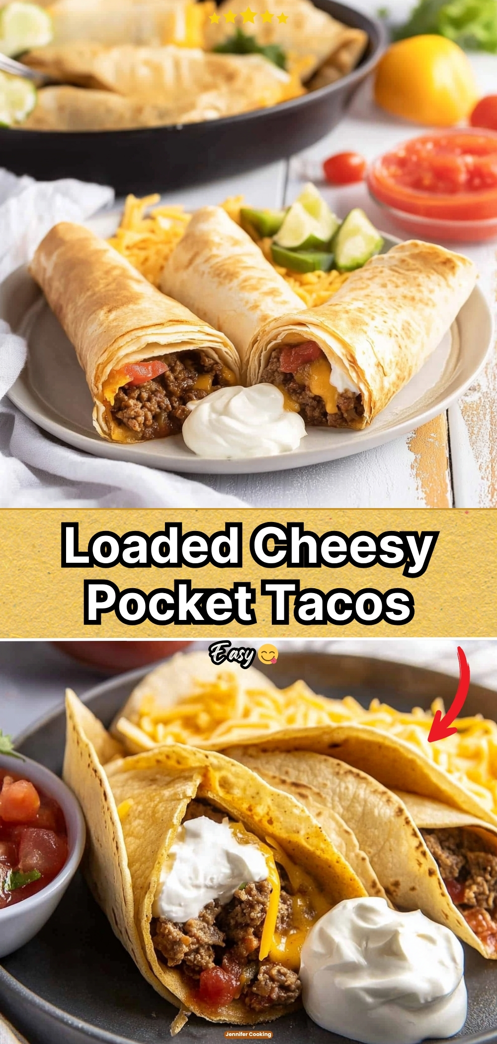 Loaded Cheesy Pocket Tacos