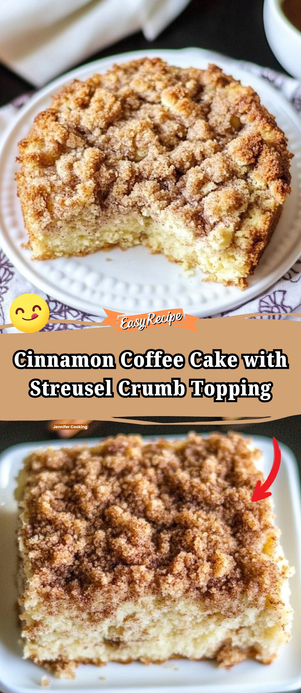 Cinnamon Coffee Cake with Streusel Crumb Topping