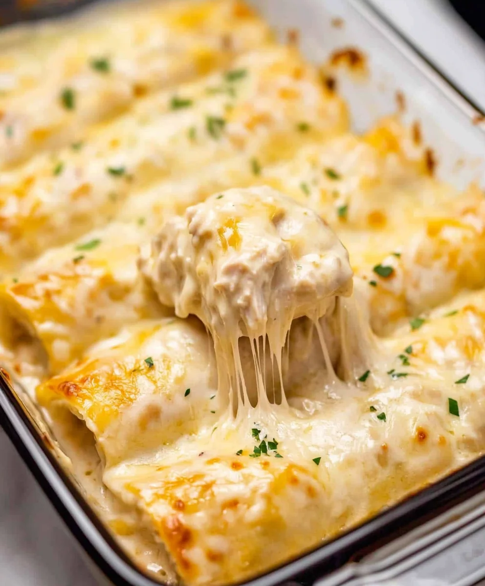 Chicken Alfredo Lasagna Roll Ups