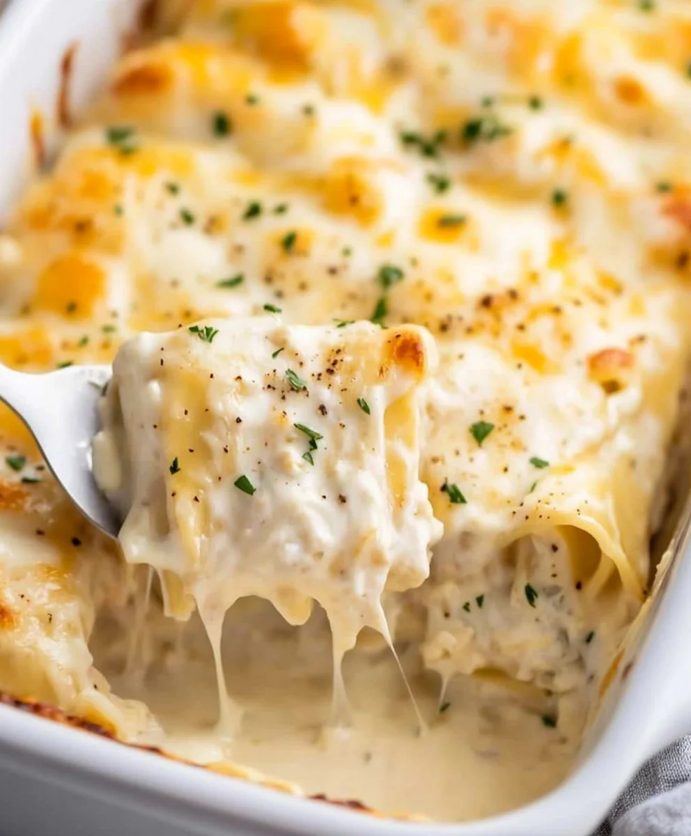 Chicken Alfredo Lasagna Roll Ups