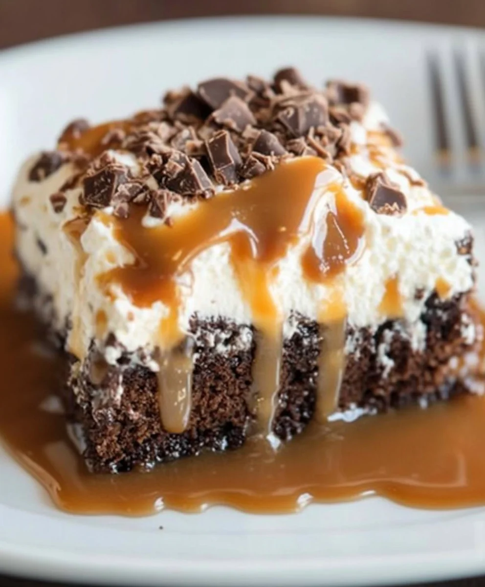 Chocolate Caramel Toffee Crunch Cake