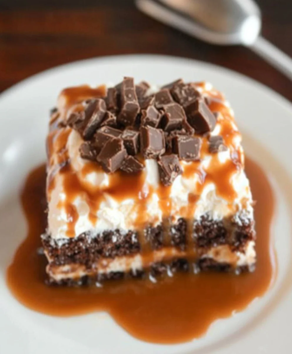 Chocolate Caramel Toffee Crunch Cake