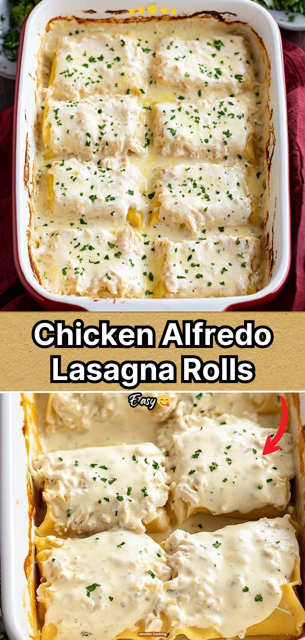 Chicken Alfredo Lasagna Rolls