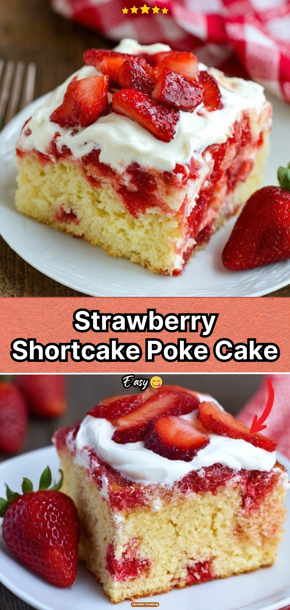 Strawberry Shortcake Poke Cake
