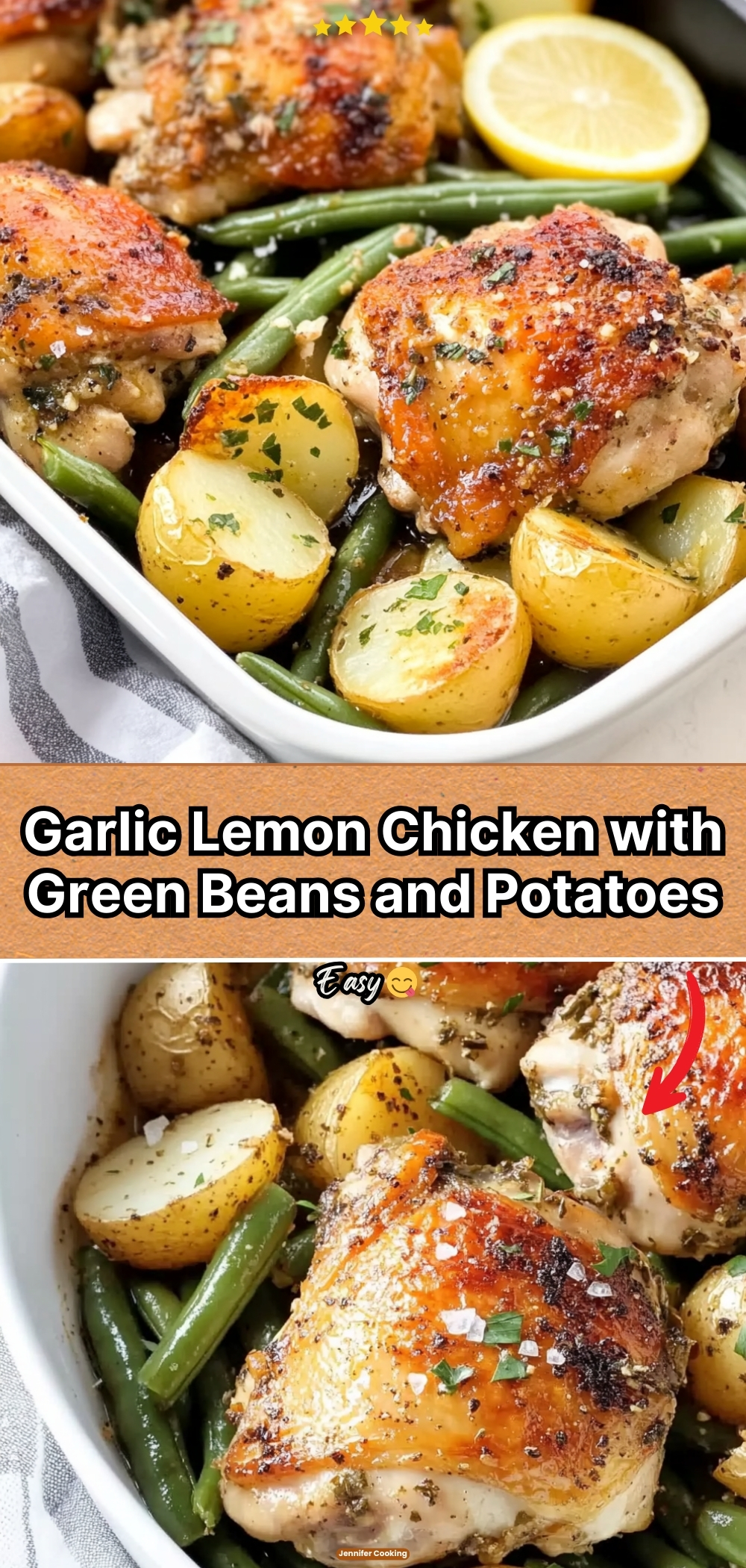Garlic Lemon Chicken with Green Beans and Potatoes