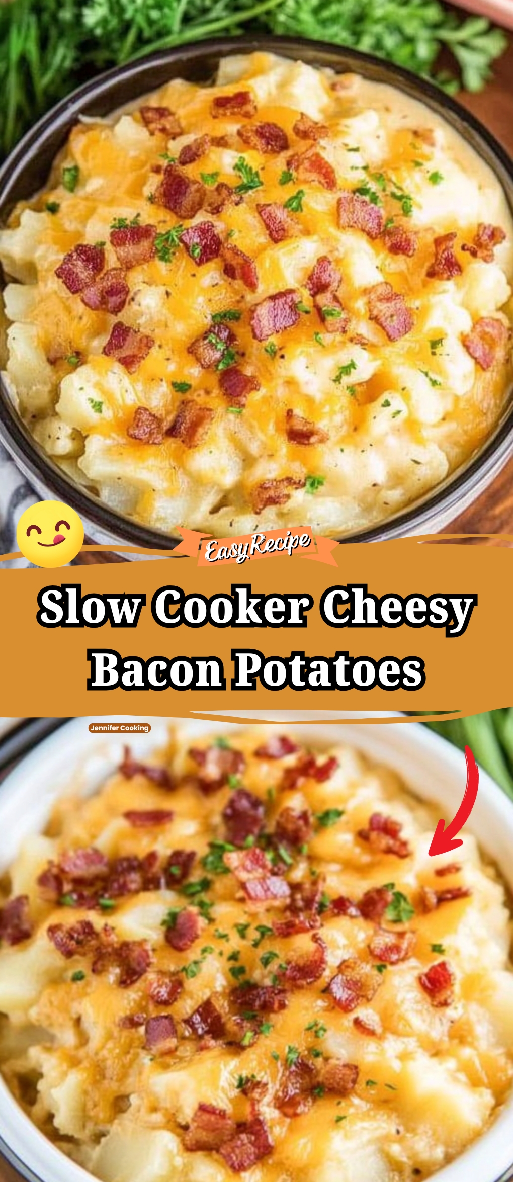 Slow Cooker Cheesy Bacon Potatoes