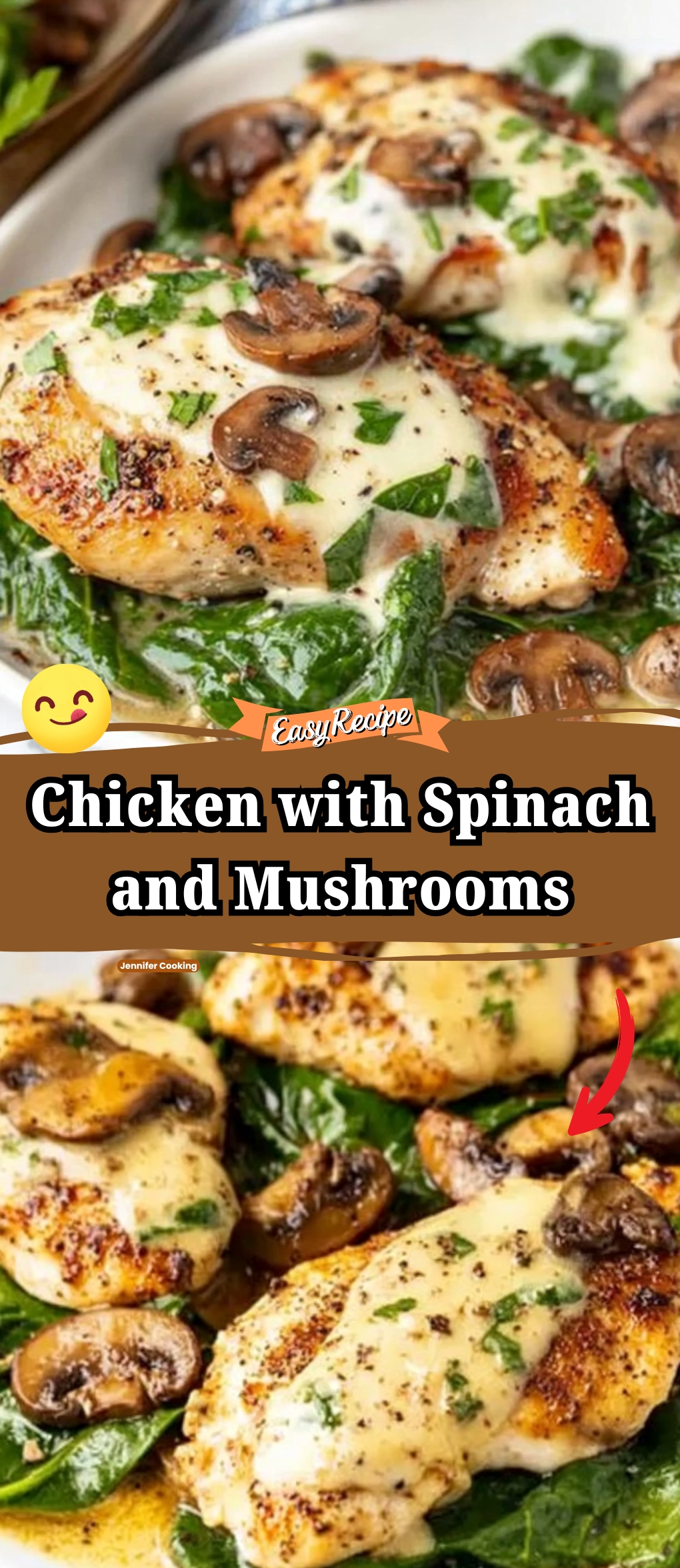 Chicken with Spinach and Mushrooms