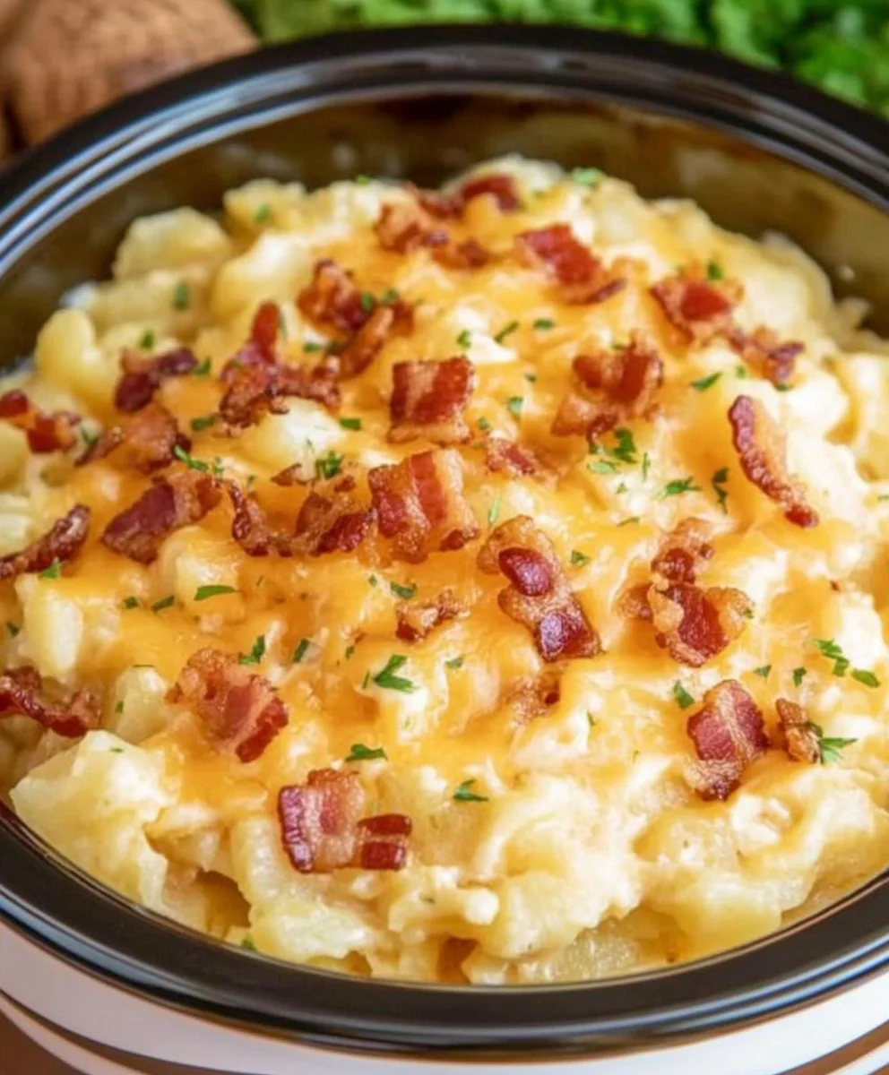 Slow Cooker Cheesy Bacon Potatoes