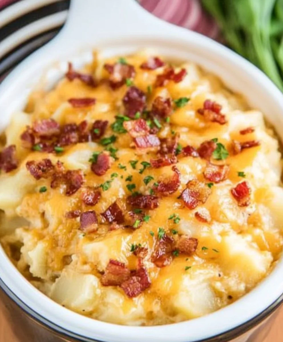 Slow Cooker Cheesy Bacon Potatoes