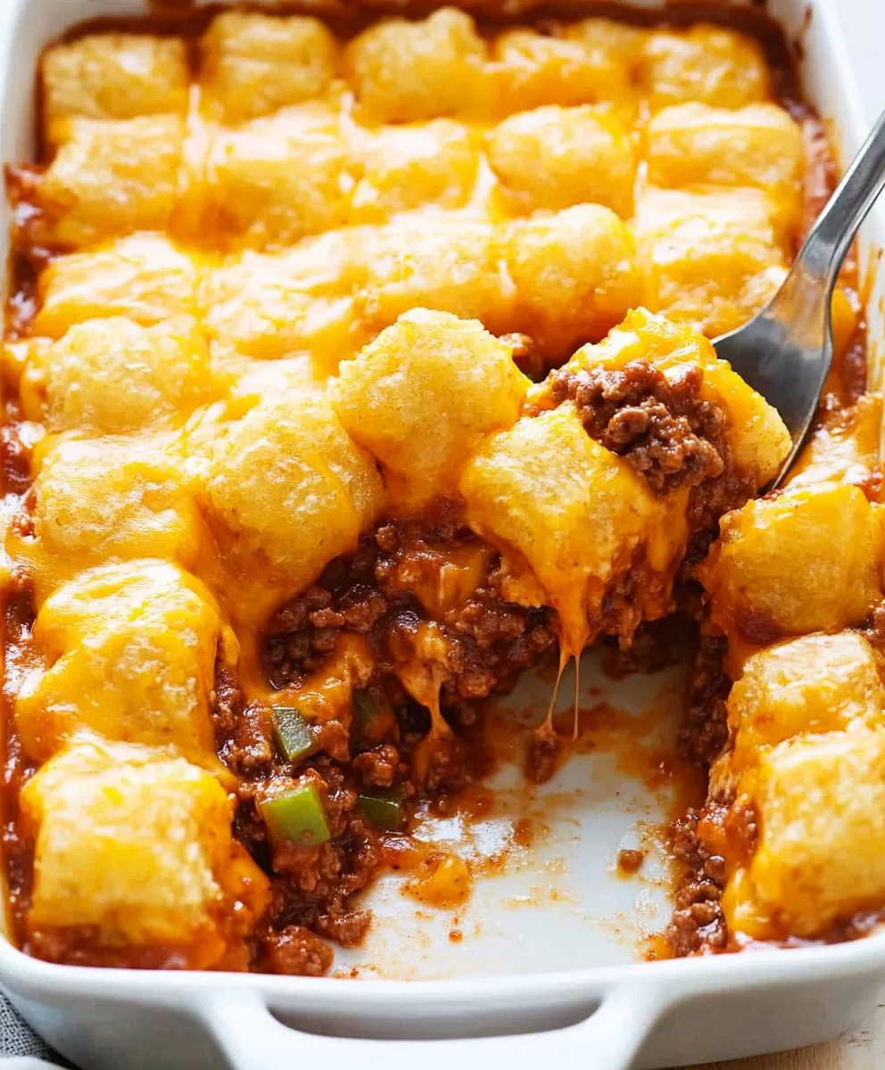 Sloppy Joe Tater Tot Casserole