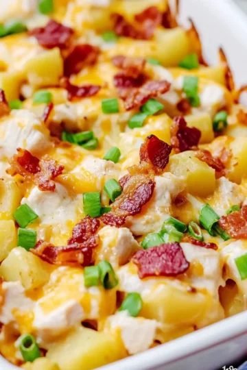 Chicken Bacon Ranch Potato Casserole