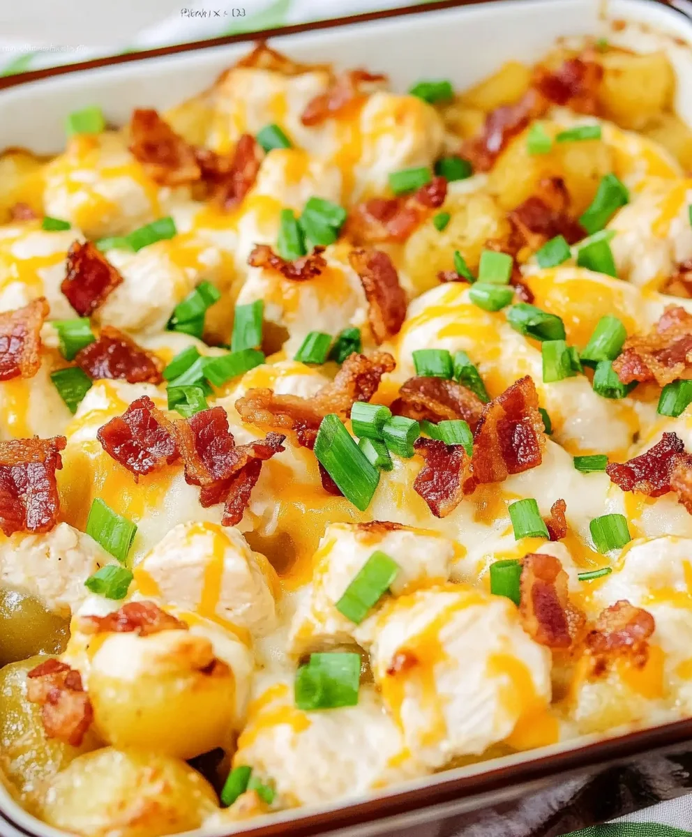 Chicken Bacon Ranch Potato Casserole