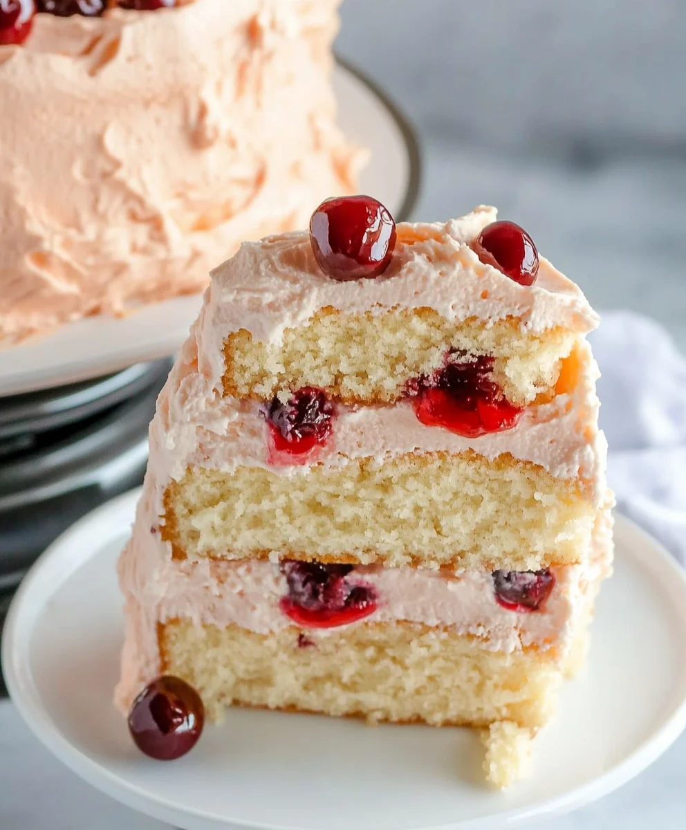 Cherry Layer Cake {with Cherry Cream Cheese Frosting}