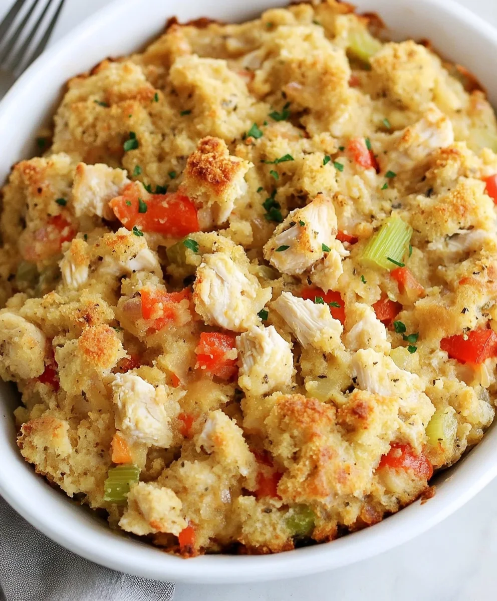 Easy Chicken and Dressing Casserole
