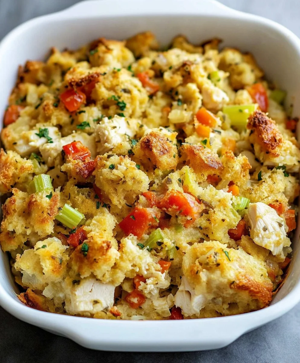Easy Chicken and Dressing Casserole
