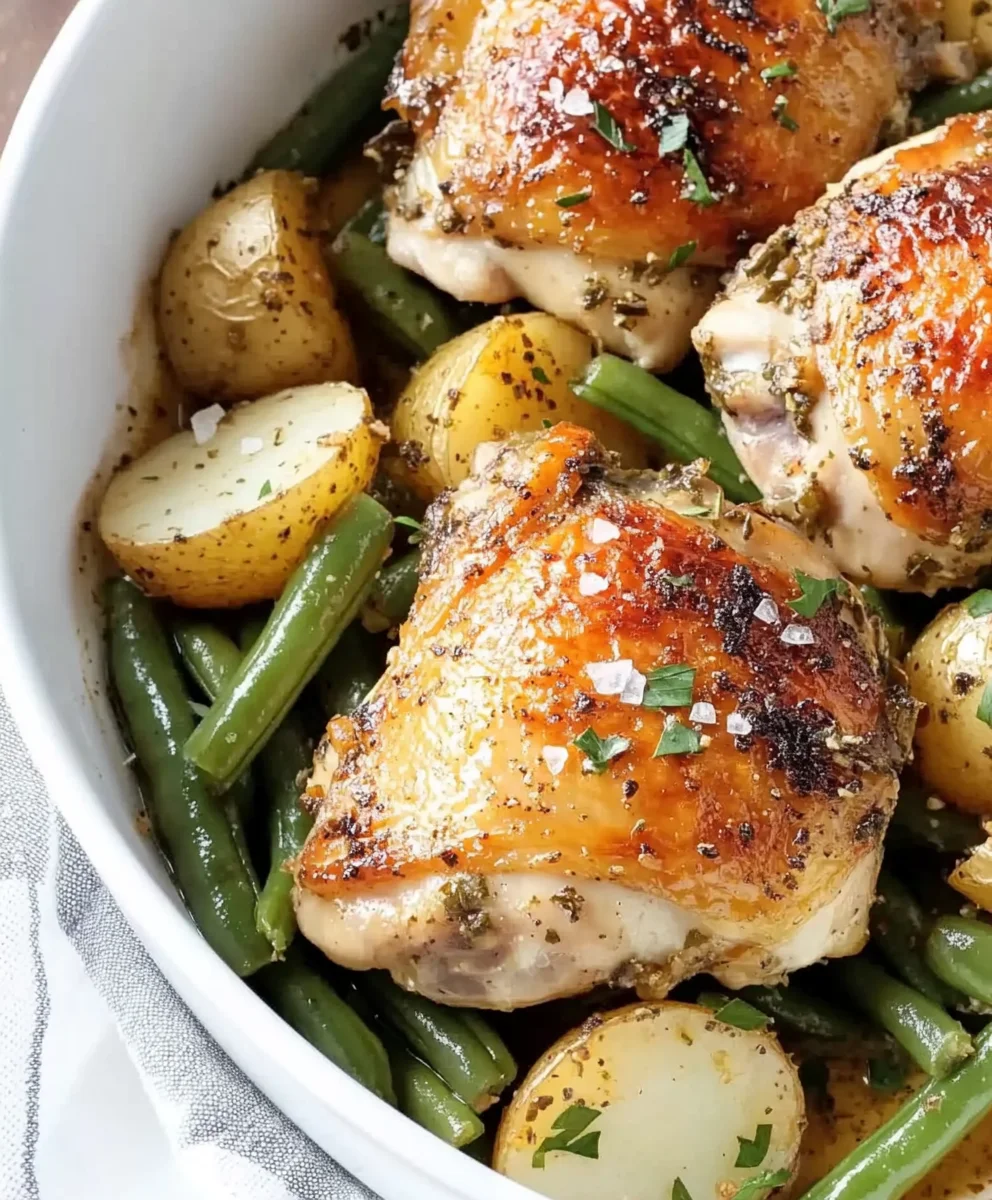 Garlic Lemon Chicken with Green Beans and Potatoes