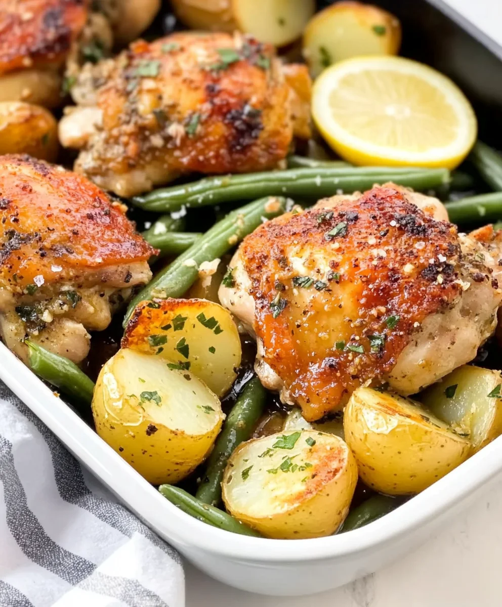 Garlic Lemon Chicken with Green Beans and Potatoes