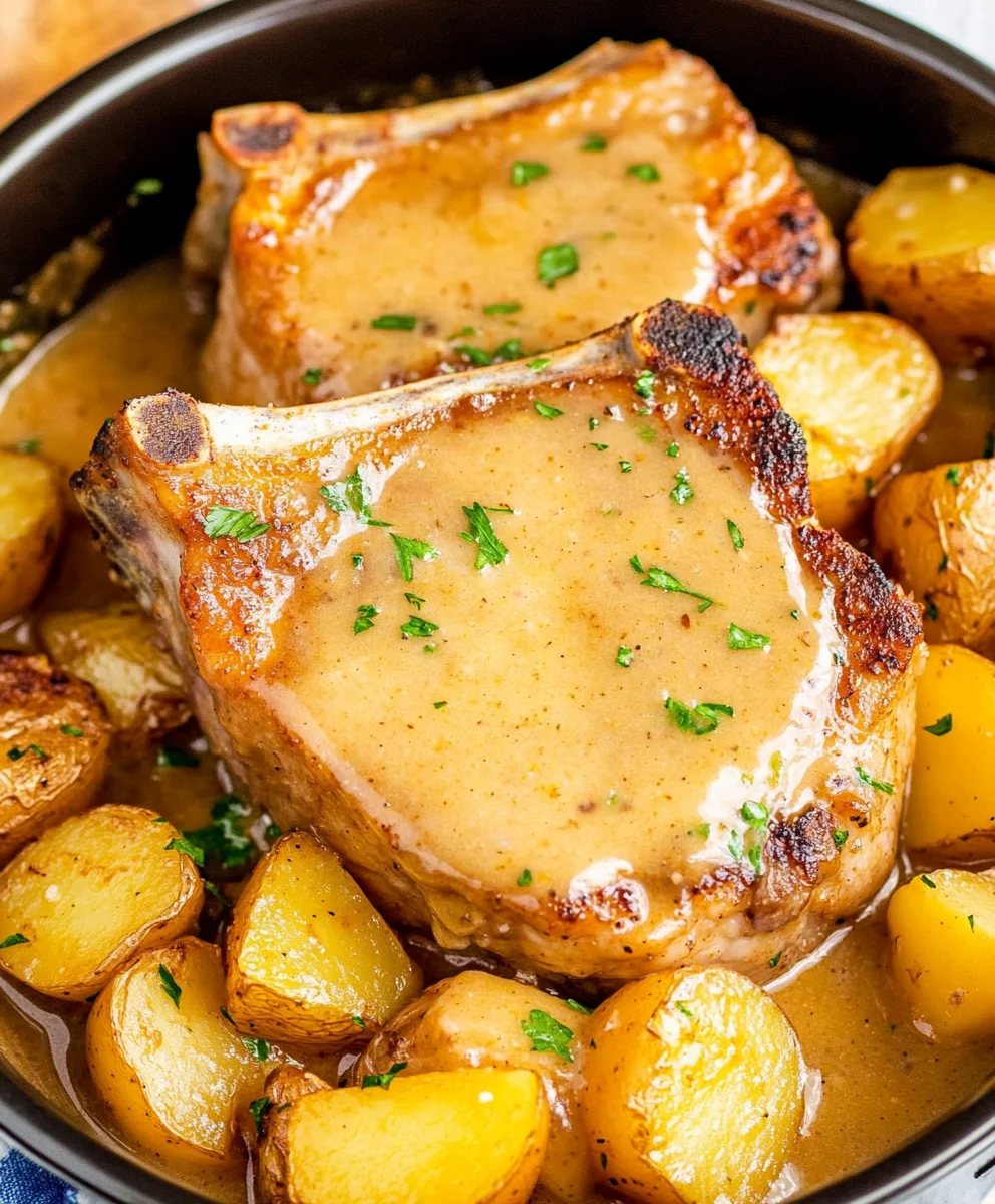 Crock Pot Pork Chops and Potatoes For Two
