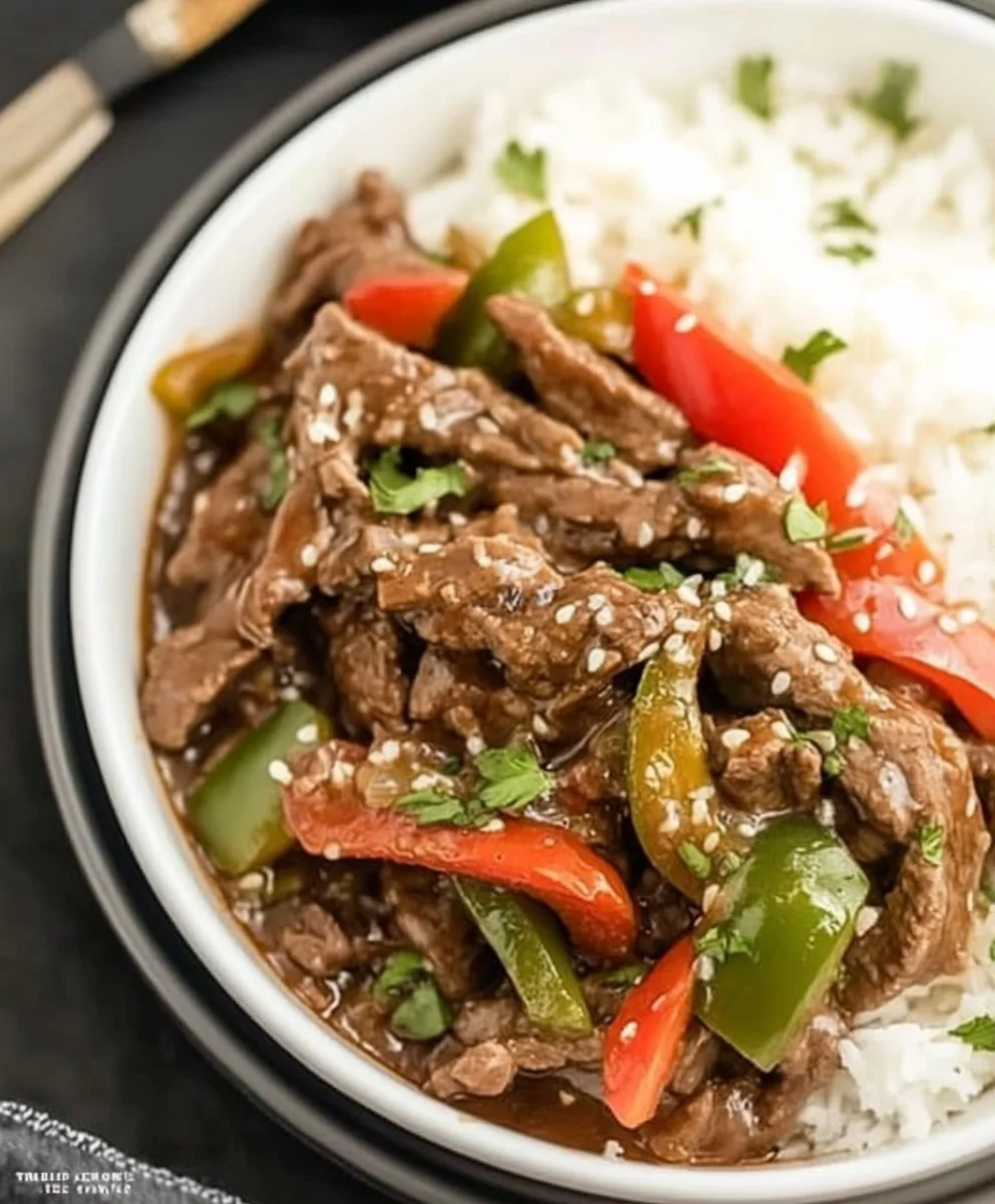Easy Crockpot Pepper Steak Recipe